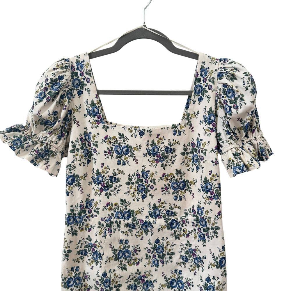 Tuckernuck Cream Mini Dress with Blue Floral Pattern - Picture 2 of 8